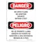 Signmission OSHA, No Open Flame Or Ignition 5 Feet Bilingual, 10in X 7in Rigid Plastic, 7" W, 10" L, Spanish OS-DS-P-710-VS-1830 - alternate 1